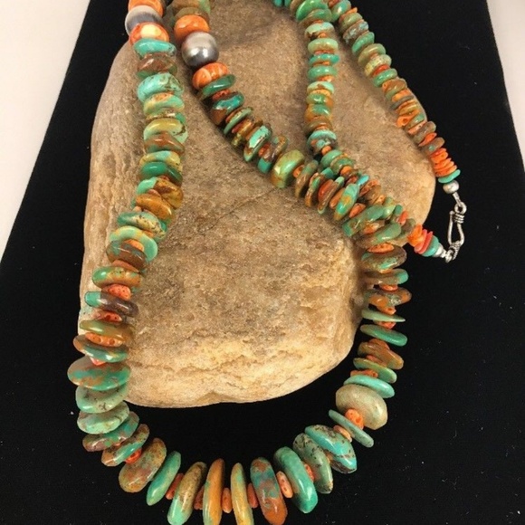 COPY - Navajo Green Turquoise Sterling Silver Spi…